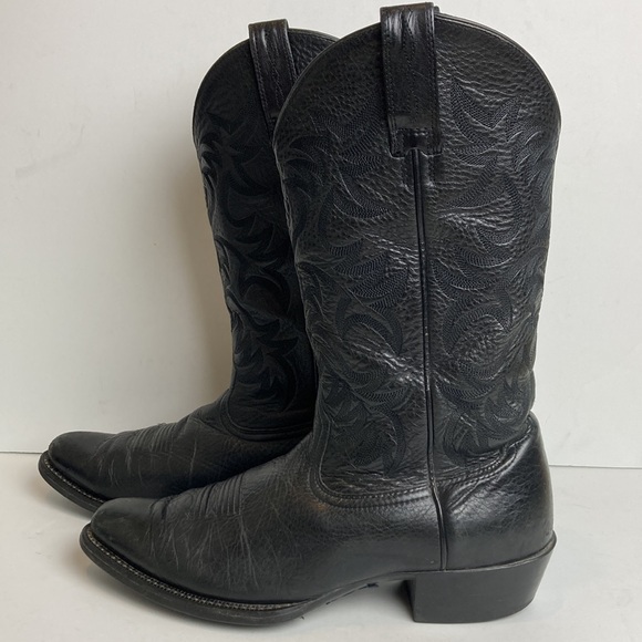 Ariat Heritage R Toe Western Boots Black Size 10 D Cowboy Yellowstone Horse - Picture 5 of 16